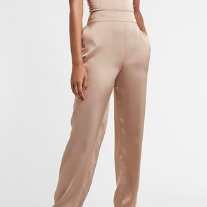 NWT Express high rise ankle satin pants